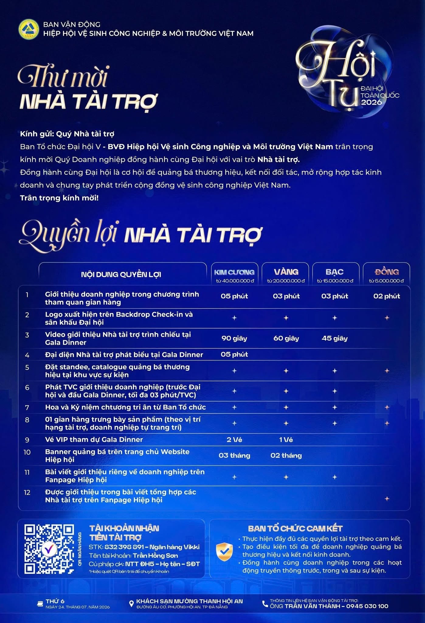 HỘI TỤ 2026: HIỆP HỘI VỆ SINH CÔNG NGHIỆP & MÔI TRƯỜNG VIỆT NAM MỜI DOANH NGHIỆP ĐỒNG HÀNH TÀI TRỢ